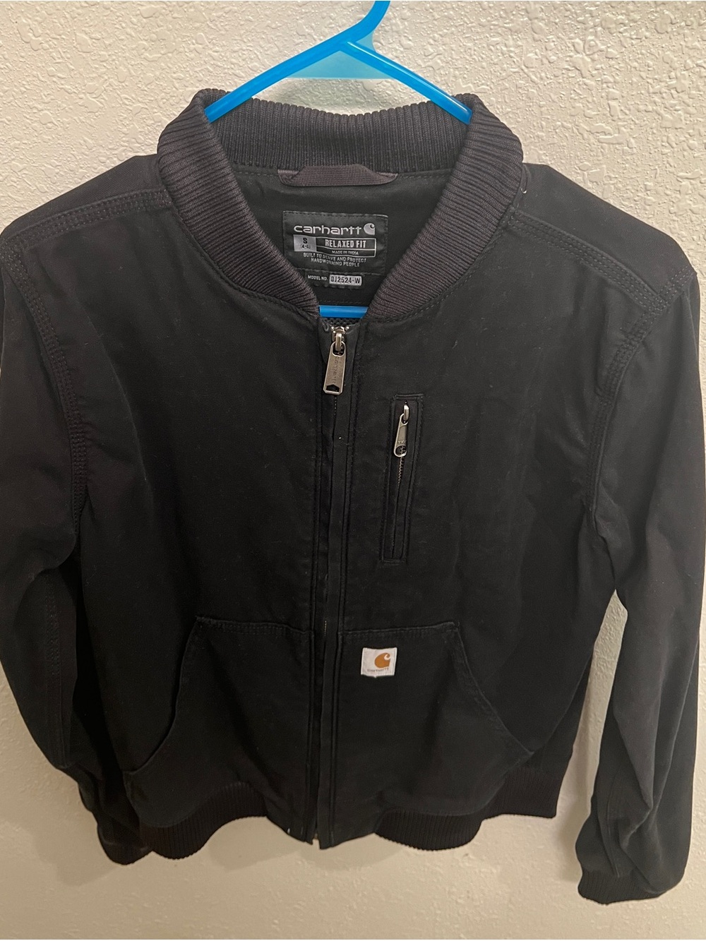 Carhartt Black Zip-Front Work Jacket